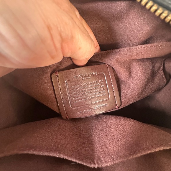 Coach Black Leather Satchel with Signature Scarf - Picture 9 of 12